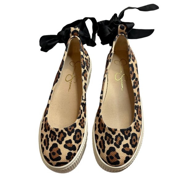 NWT Jessica Simpson Elisha Platform Round Toe Sneaker Slip on Leopard Si… - Picture 1 of 6